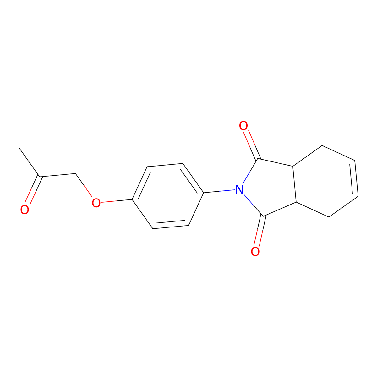 1H-Isoindole-1,3(2H)-dione, 3a,4,7,7a-tetrahydro-2-((2-oxopropoxy)phenyl)- molecular structure, CAS 54393-00-9