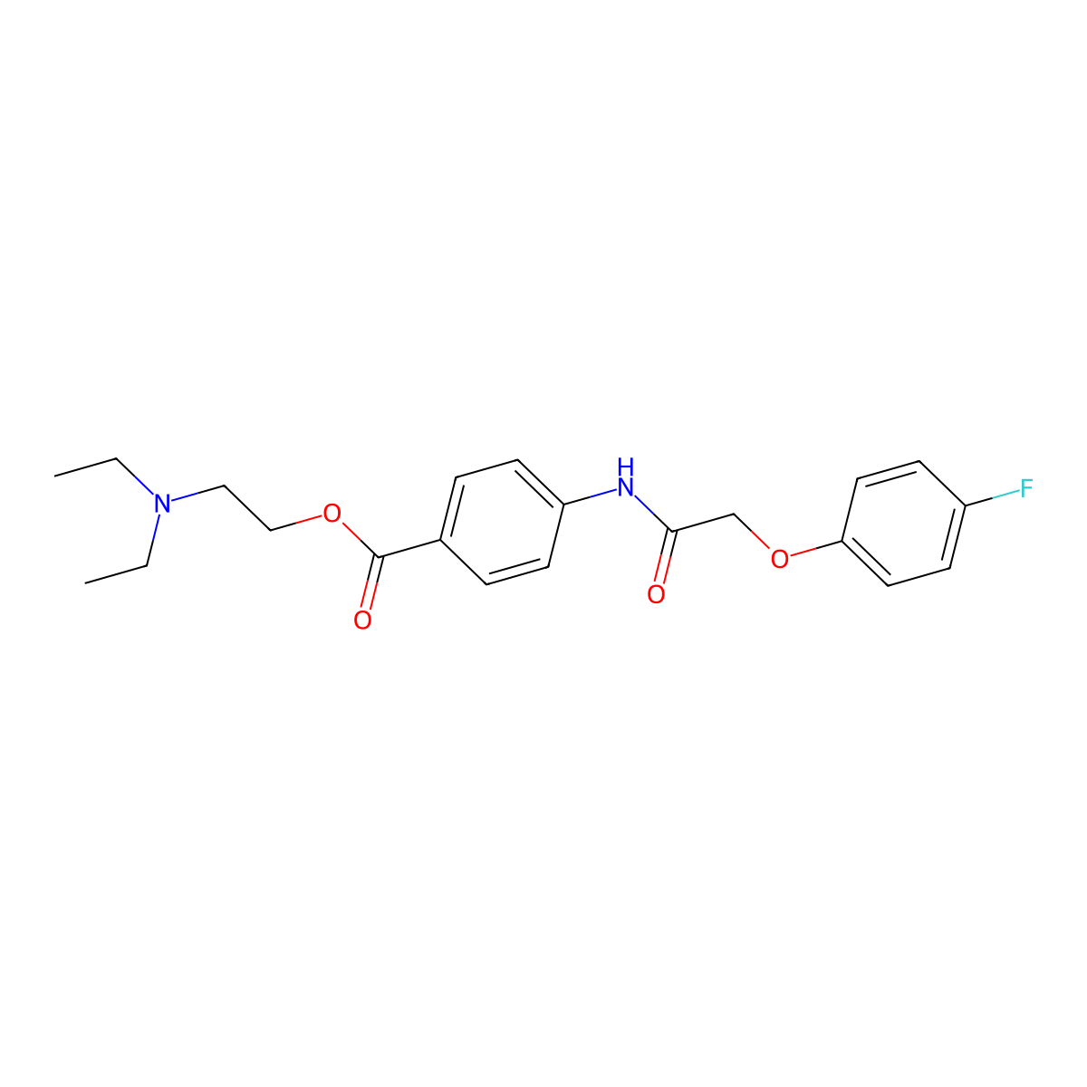 Benzoic acid, 4-(((4-fluorophenoxy)acetyl)amino)-, 2-(diethylamino)ethyl ester molecular structure, CAS 54393-10-1