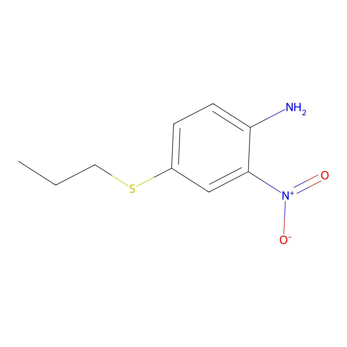 4-Propylthio-2-nitroaniline molecular structure, CAS 54393-89-4