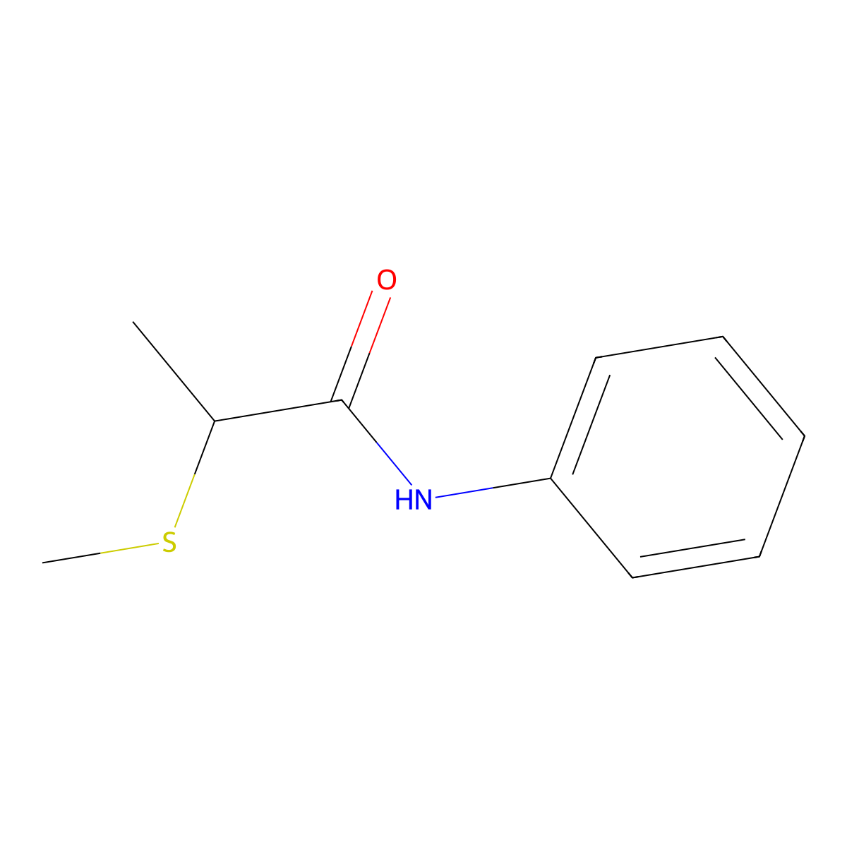 2-(Methylsulfanyl)-N-phenylpropanamide molecular structure, CAS 54394-77-3