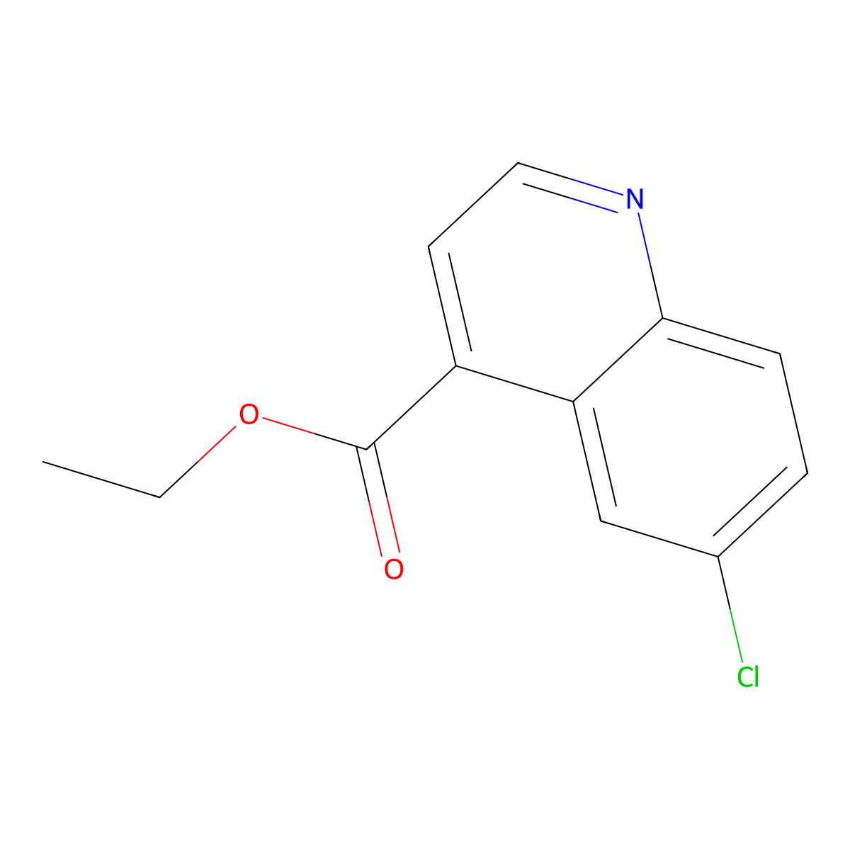 Ethyl 6-chloroquinoline-4-carboxylate molecular structure, CAS 54395-95-8