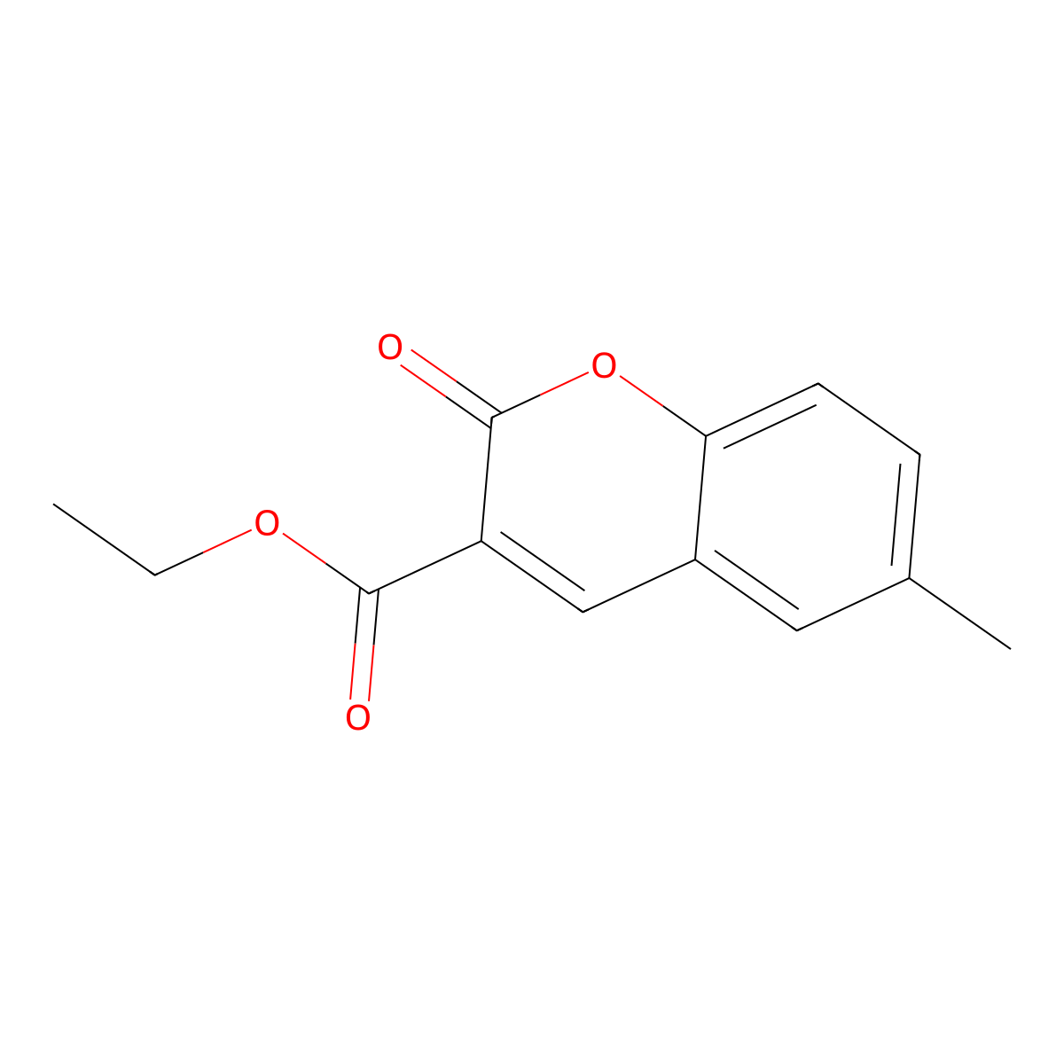 Ethyl 6-methyl-2-oxo-2H-1-benzopyran-3-carboxylate molecular structure, CAS 54396-24-6