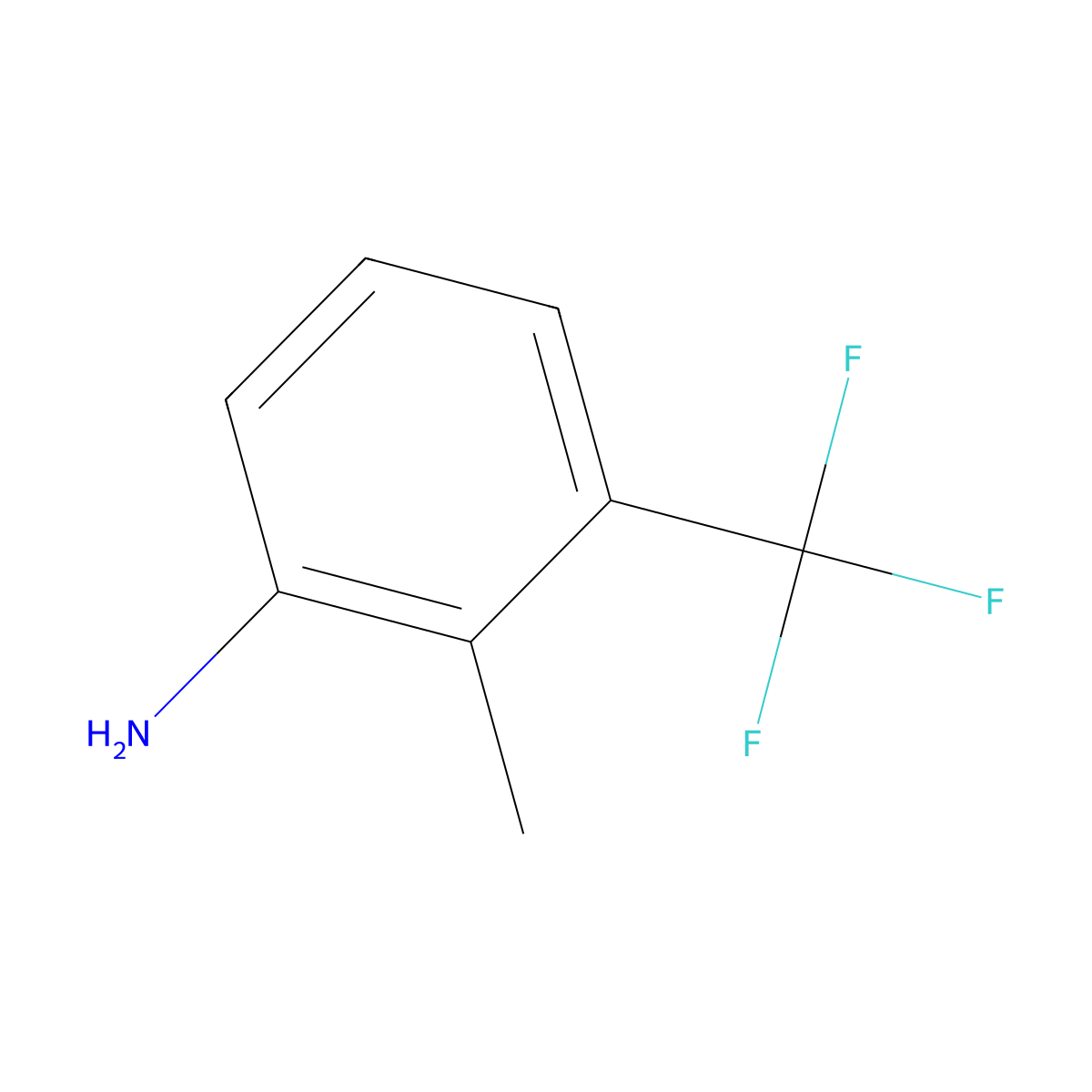 Trifluoromethyl toluidine molecular structure, CAS 54396-44-0