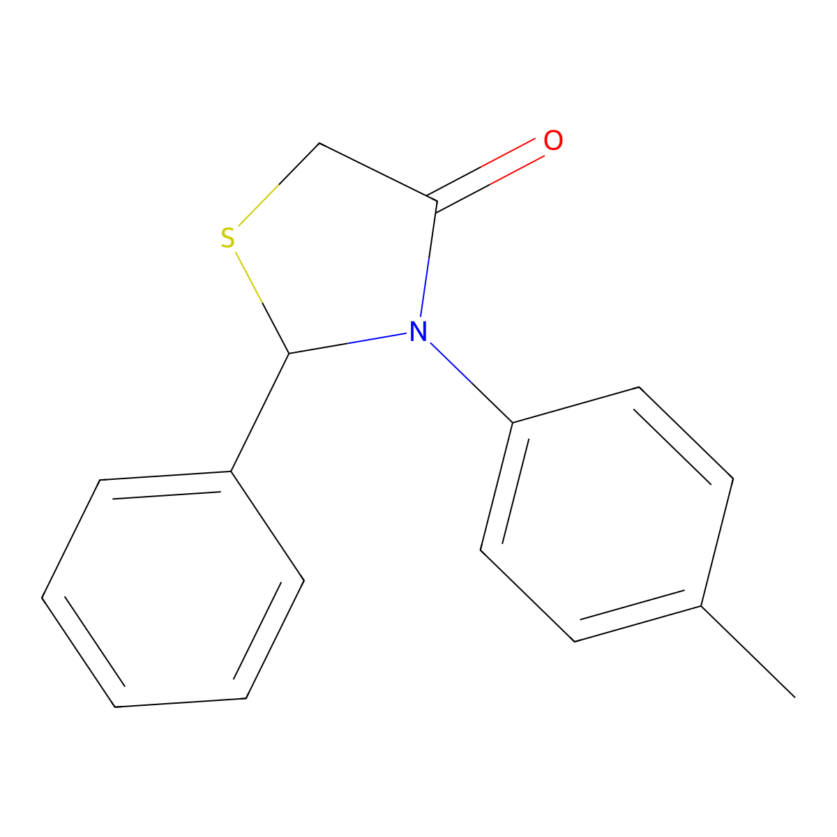 3-(4-Methylphenyl)-2-phenyl-1,3-thiazolidin-4-one molecular structure, CAS 54397-16-9