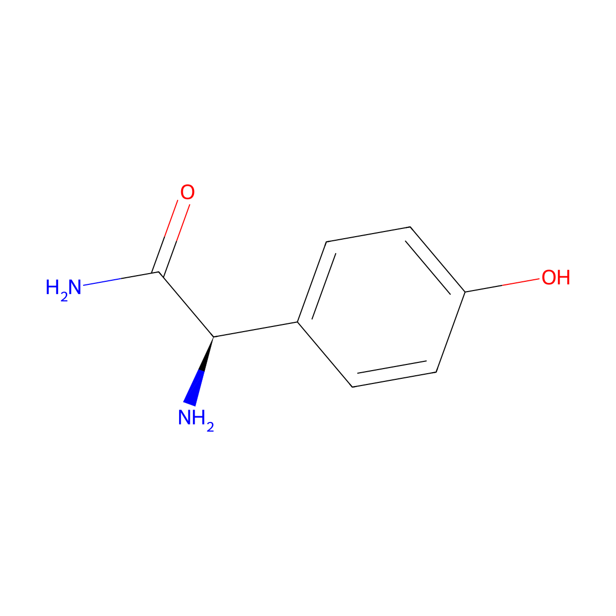 (R)-2-amino-2-(4-hydroxyphenyl)acetamide molecular structure, CAS 54397-23-8