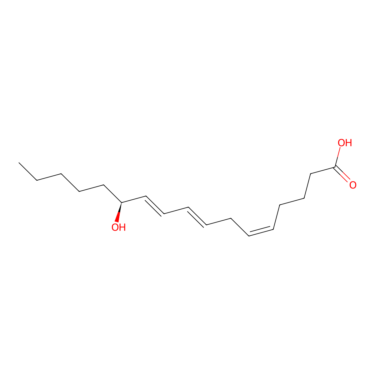 12(S)-Hydroxy-(5Z,8E,10E)-heptadecatrienoic acid molecular structure, CAS 54397-84-1