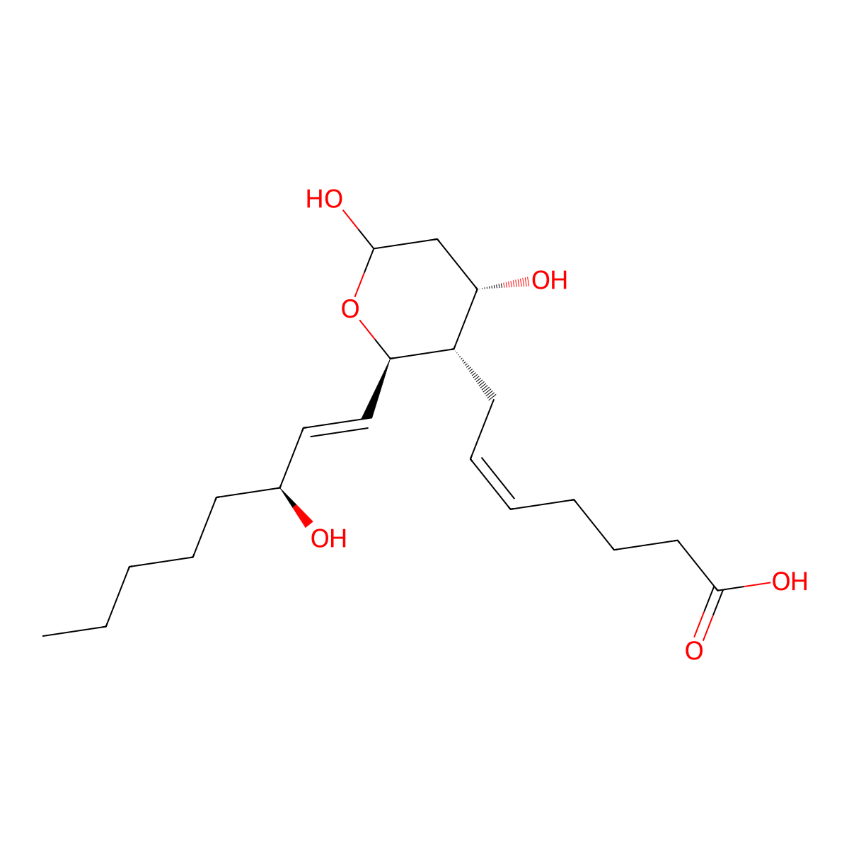 Thromboxane B2 molecular structure, CAS 54397-85-2