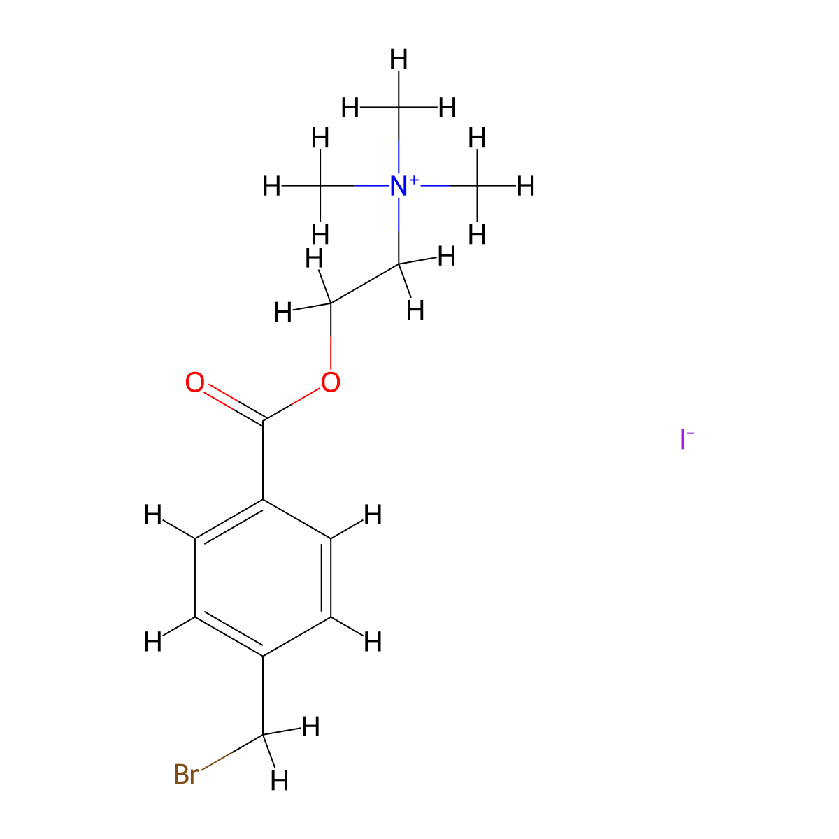 p-Bromomethylbenzoylcholine iodide molecular structure, CAS 54399-04-1