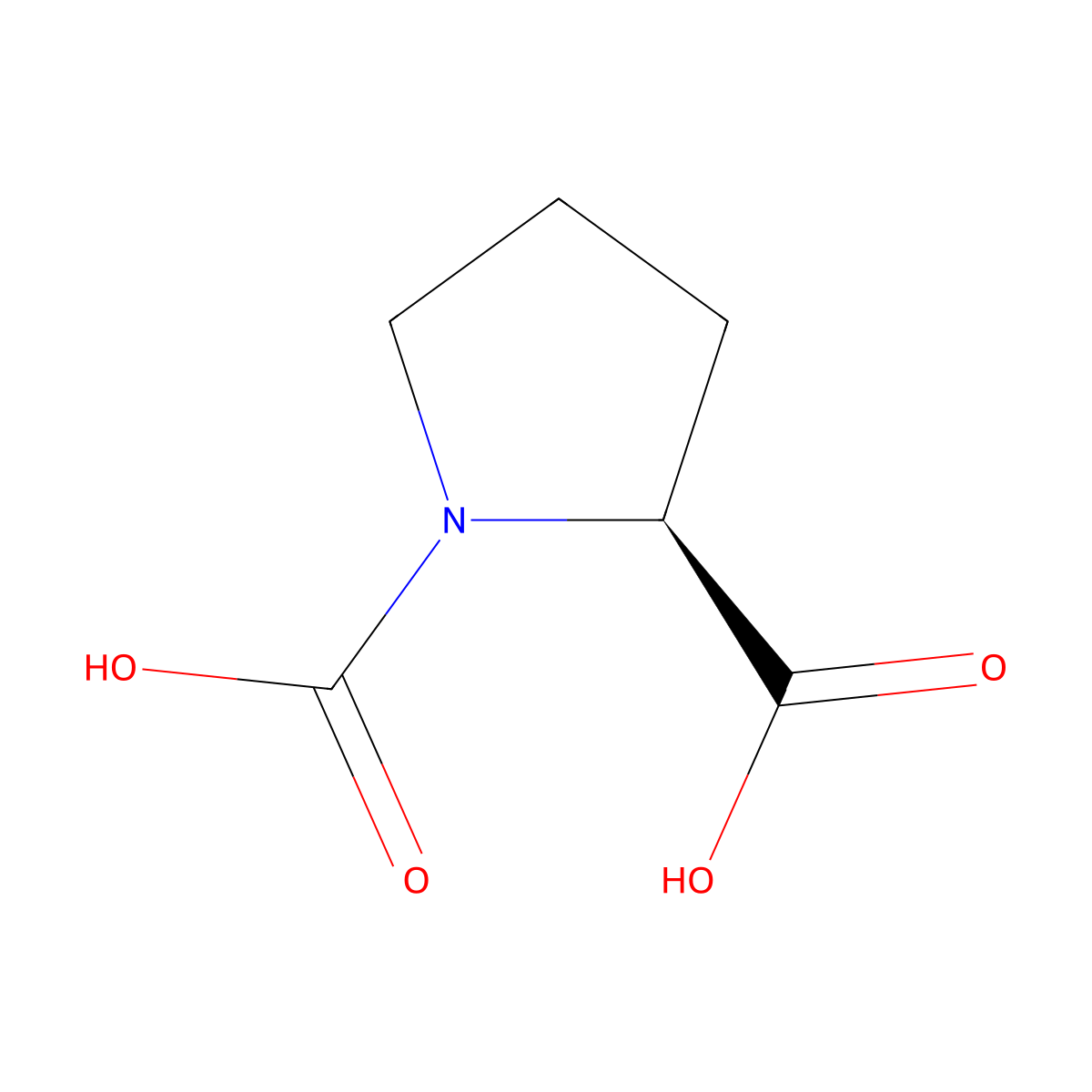 (S)-Pyrrolidine-1,2-dicarboxylic acid molecular structure, CAS 54399-67-6