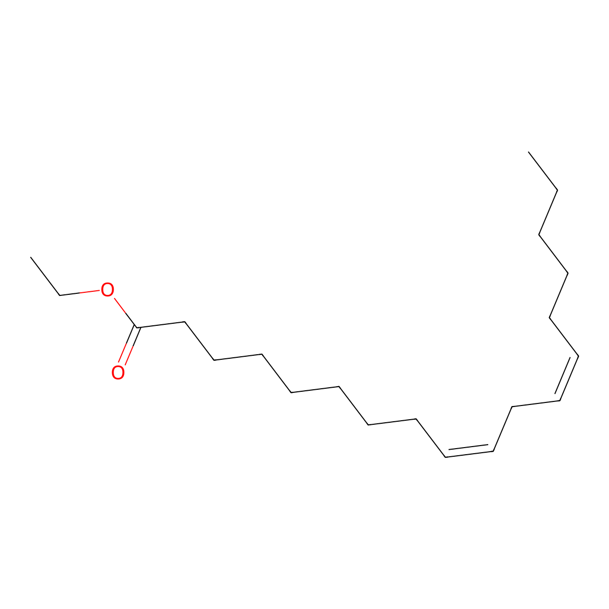 Ethyl Linoleate molecular structure, CAS 544-35-4