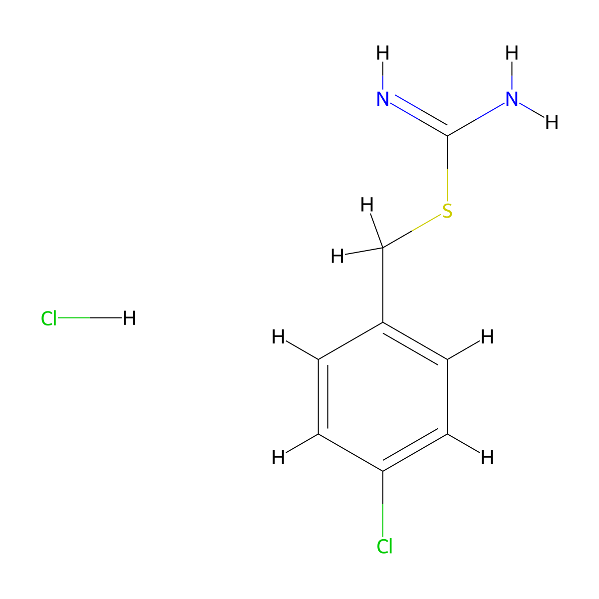 p-Chlorobenzylpseudothiuronium chloride molecular structure, CAS 544-47-8