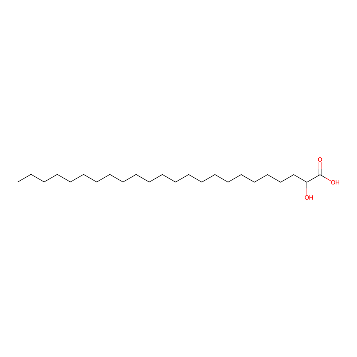 2-Hydroxytetracosanoic acid molecular structure, CAS 544-57-0