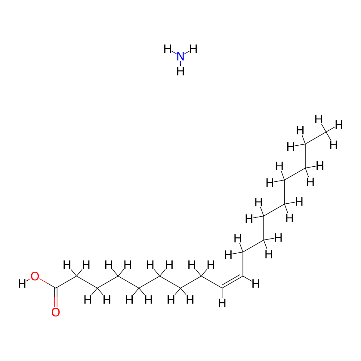 Ammonium Oleate molecular structure, CAS 544-60-5