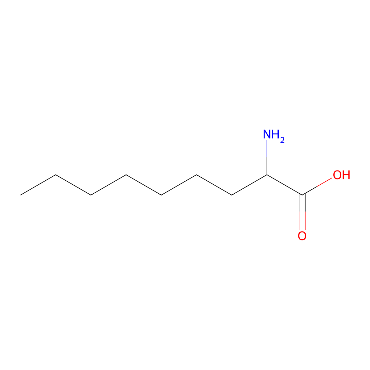 2-Aminononanoic acid molecular structure, CAS 5440-35-7