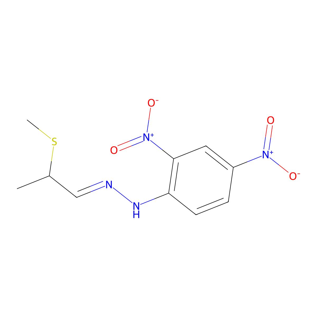 N-(2-methylsulfanylpropylideneamino)-2,4-dinitroaniline molecular structure, CAS 5440-68-6