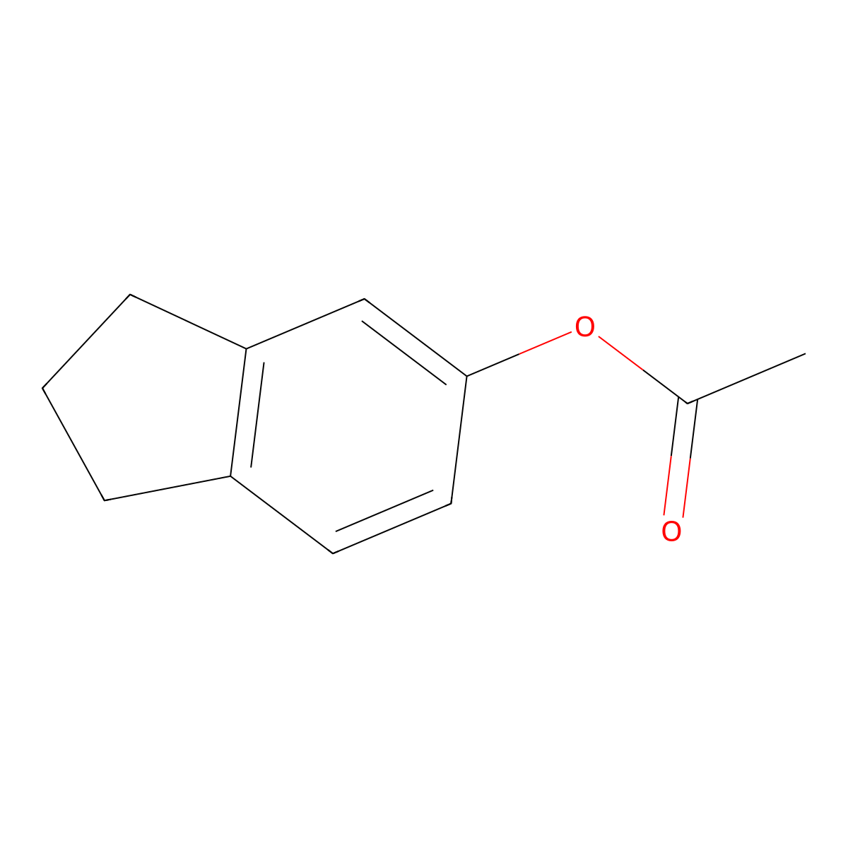 Indan-5-yl acetate molecular structure, CAS 5440-82-4
