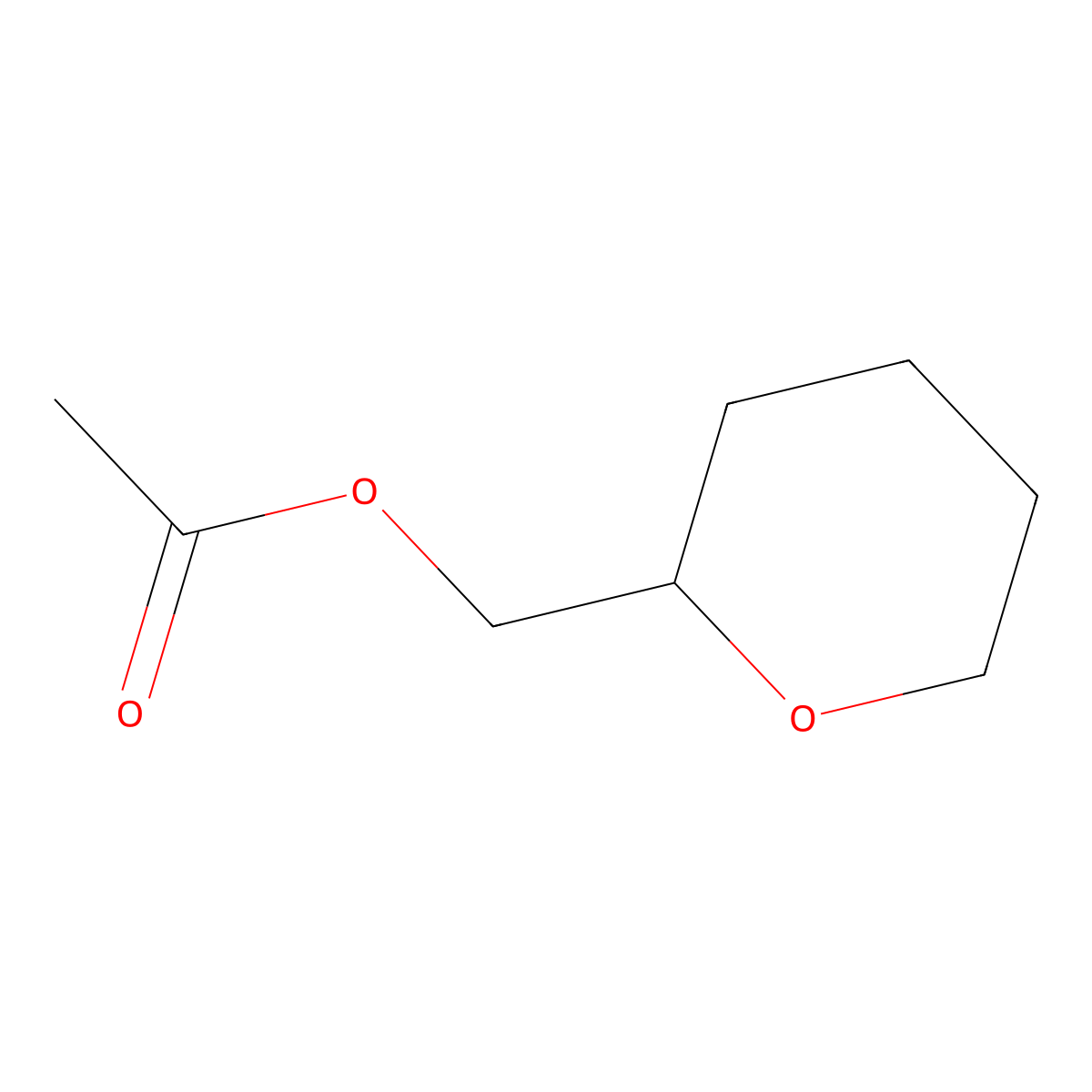 2H-Pyran-2-methanol, tetrahydro-, 2-acetate molecular structure, CAS 5440-83-5