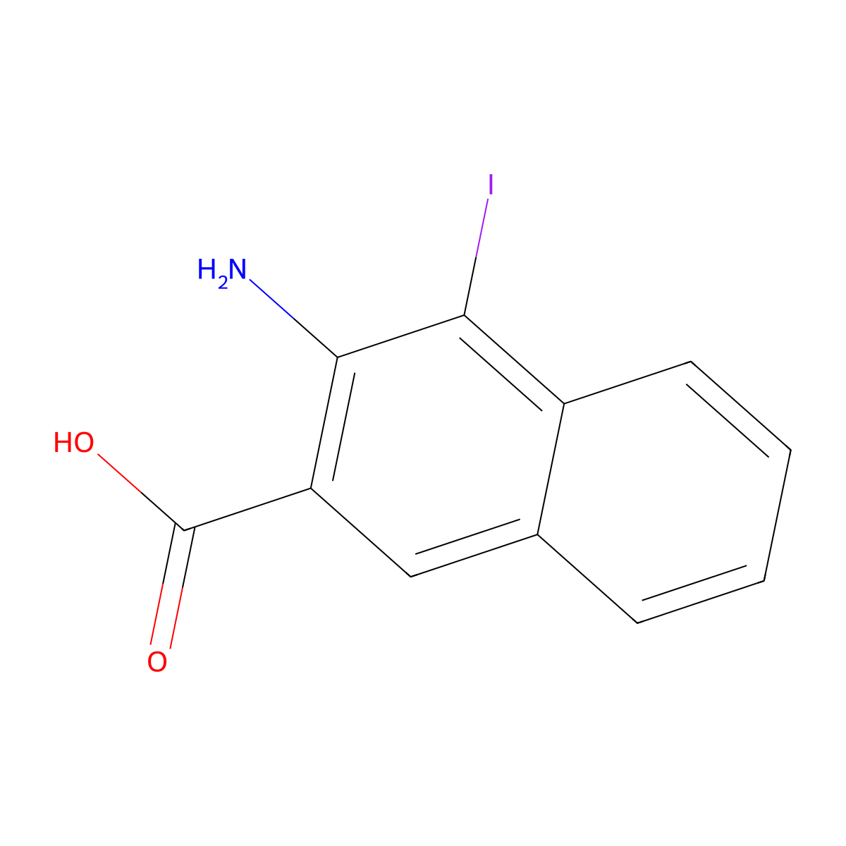 3-Amino-4-iodonaphthalene-2-carboxylic acid molecular structure, CAS 54400-29-2