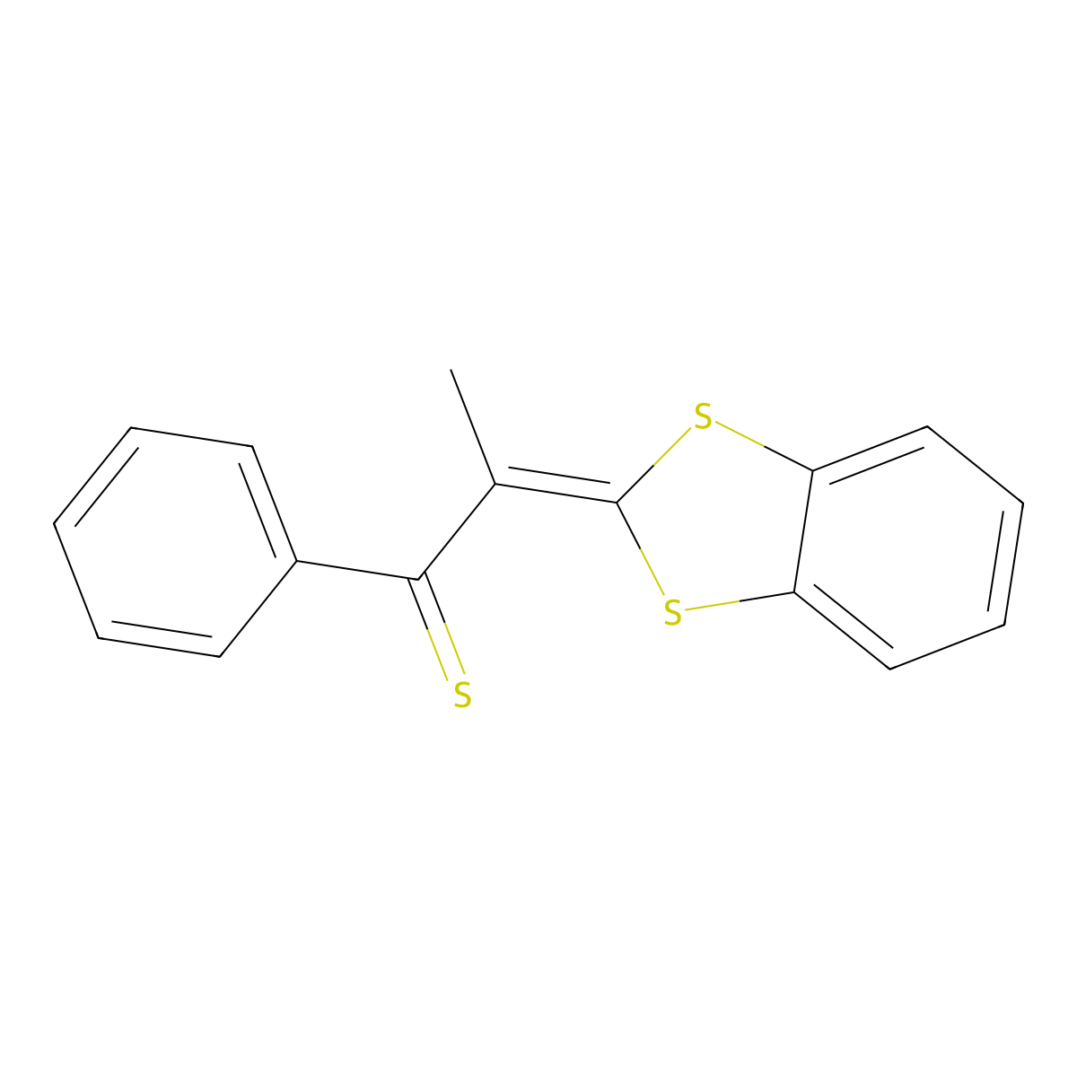1-Propanethione, 2-(1,3-benzodithiol-2-ylidene)-1-phenyl- molecular structure, CAS 54400-53-2