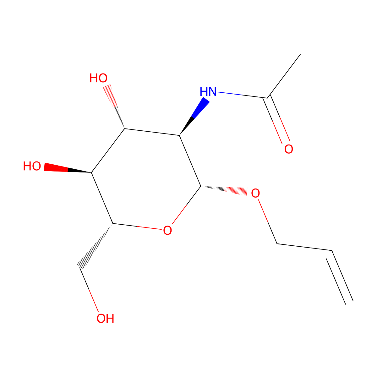Allyl 2-acetamido-2-deoxy-beta-D-glucopyranoside molecular structure, CAS 54400-77-0