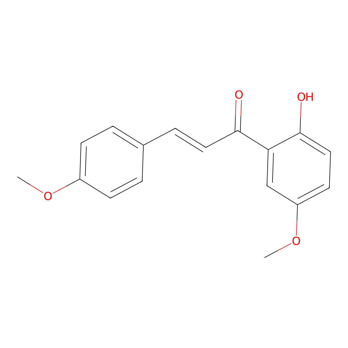 2-Propen-1-one, 1-(2-hydroxy-5-methoxyphenyl)-3-(4-methoxyphenyl)- molecular structure, CAS 54401-48-8