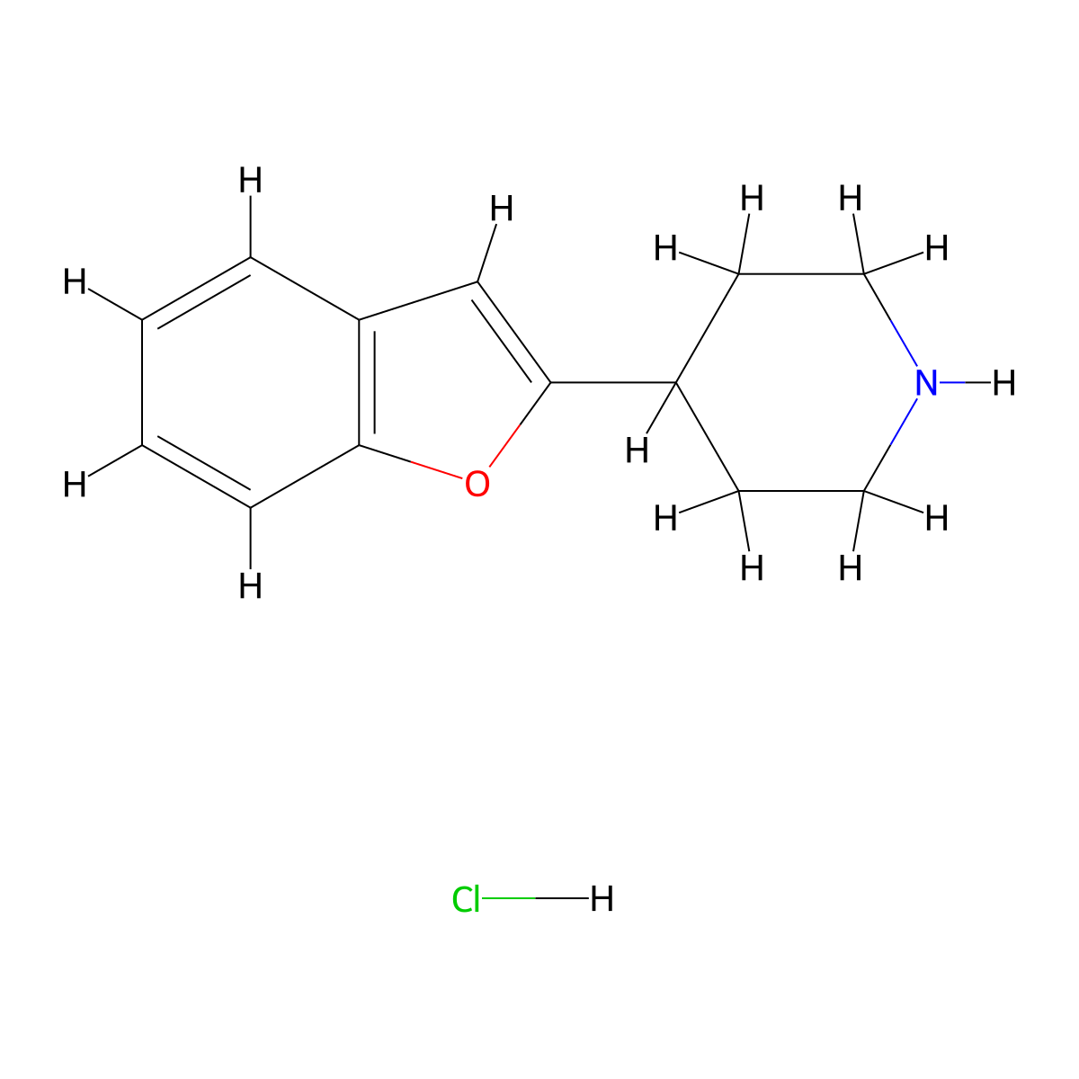 4-(Benzofuran-2-yl)piperidine hydrochloride molecular structure, CAS 54402-12-9