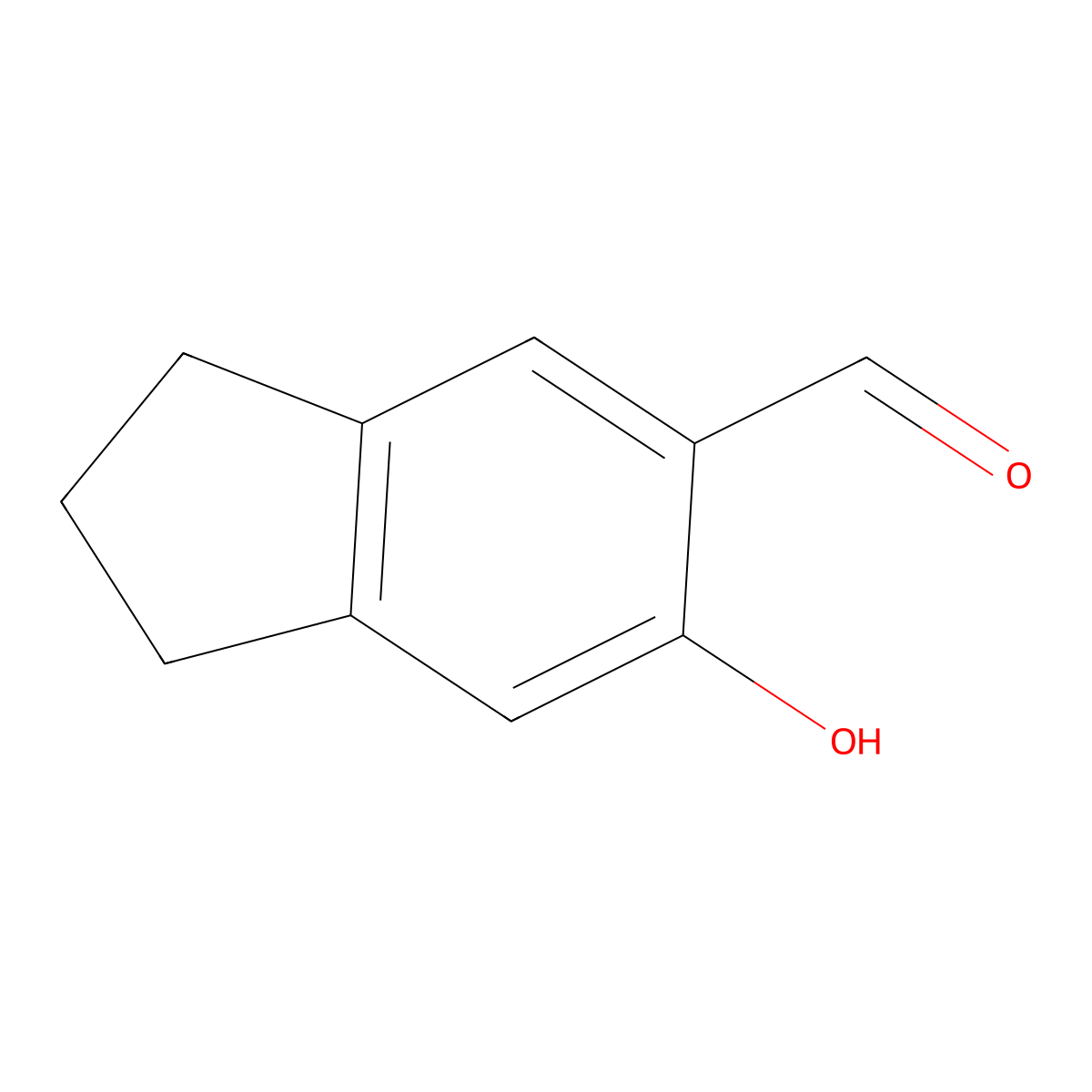 6-hydroxy-2,3-dihydro-1H-indene-5-carbaldehyde molecular structure, CAS 54402-54-9