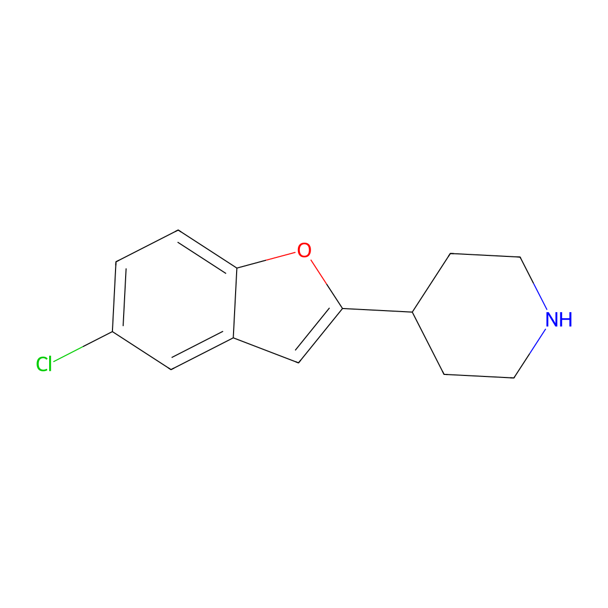 4-(5-Chloro-1-benzofuran-2-yl)piperidine molecular structure, CAS 54403-14-4