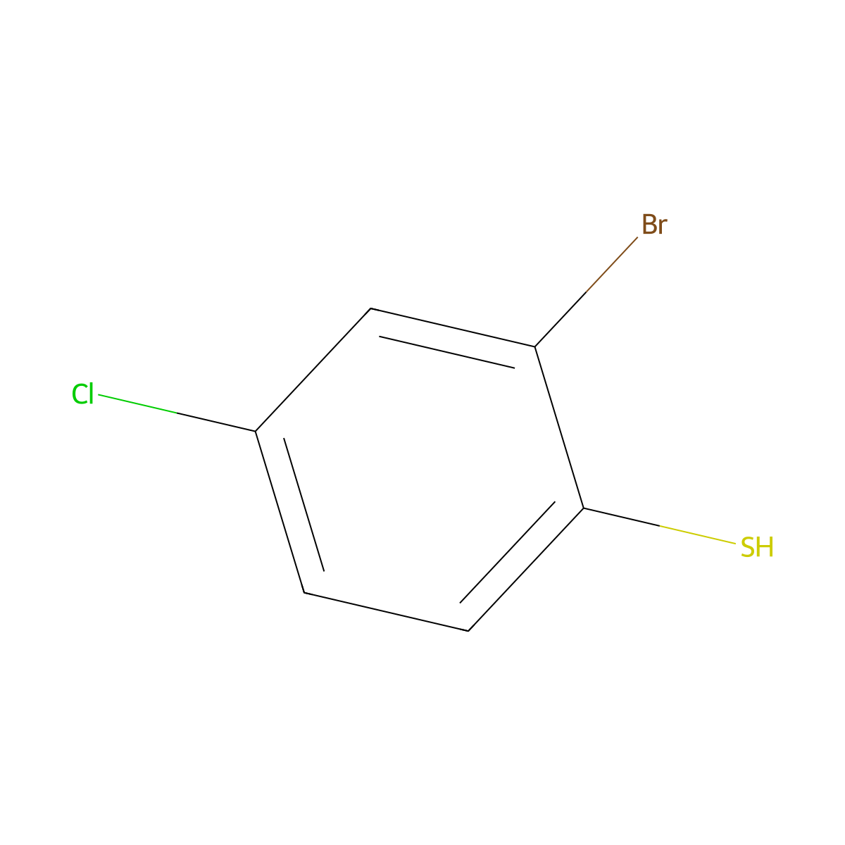 2-Bromo-4-chlorobenzenethiol molecular structure, CAS 54404-01-2