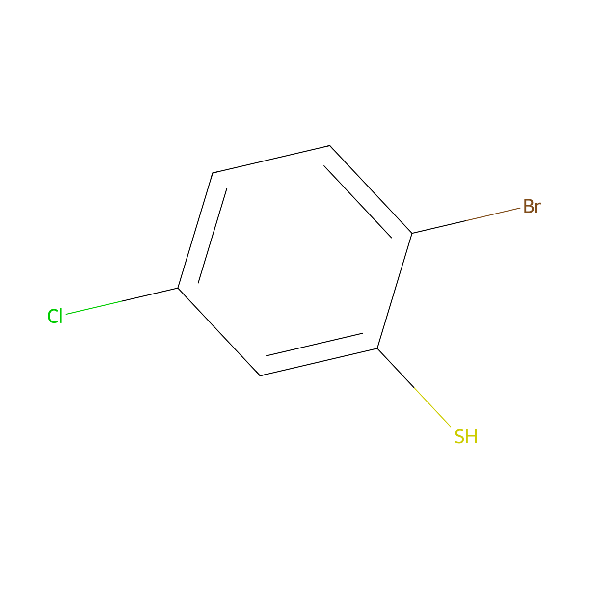 2-Bromo-5-chlorobenzenethiol molecular structure, CAS 54404-02-3