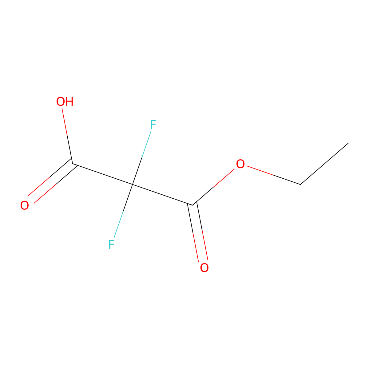 3-Ethoxy-2,2-difluoro-3-oxopropanoic acid molecular structure, CAS 54404-52-3