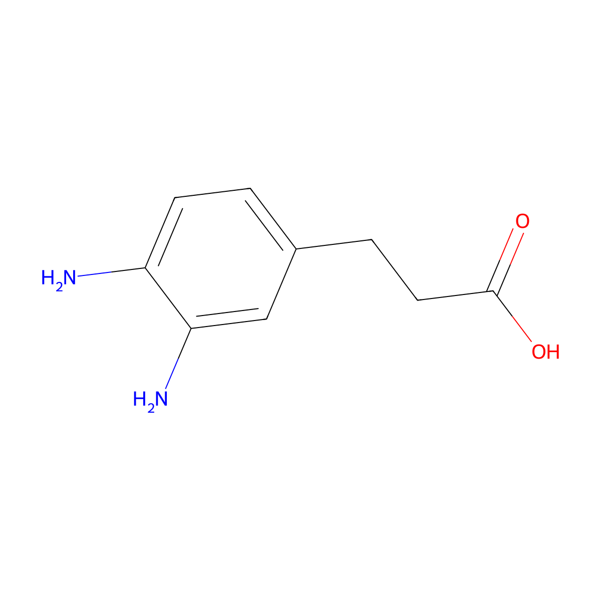 3-(3,4-Diaminophenyl)propanoic acid molecular structure, CAS 54405-45-7