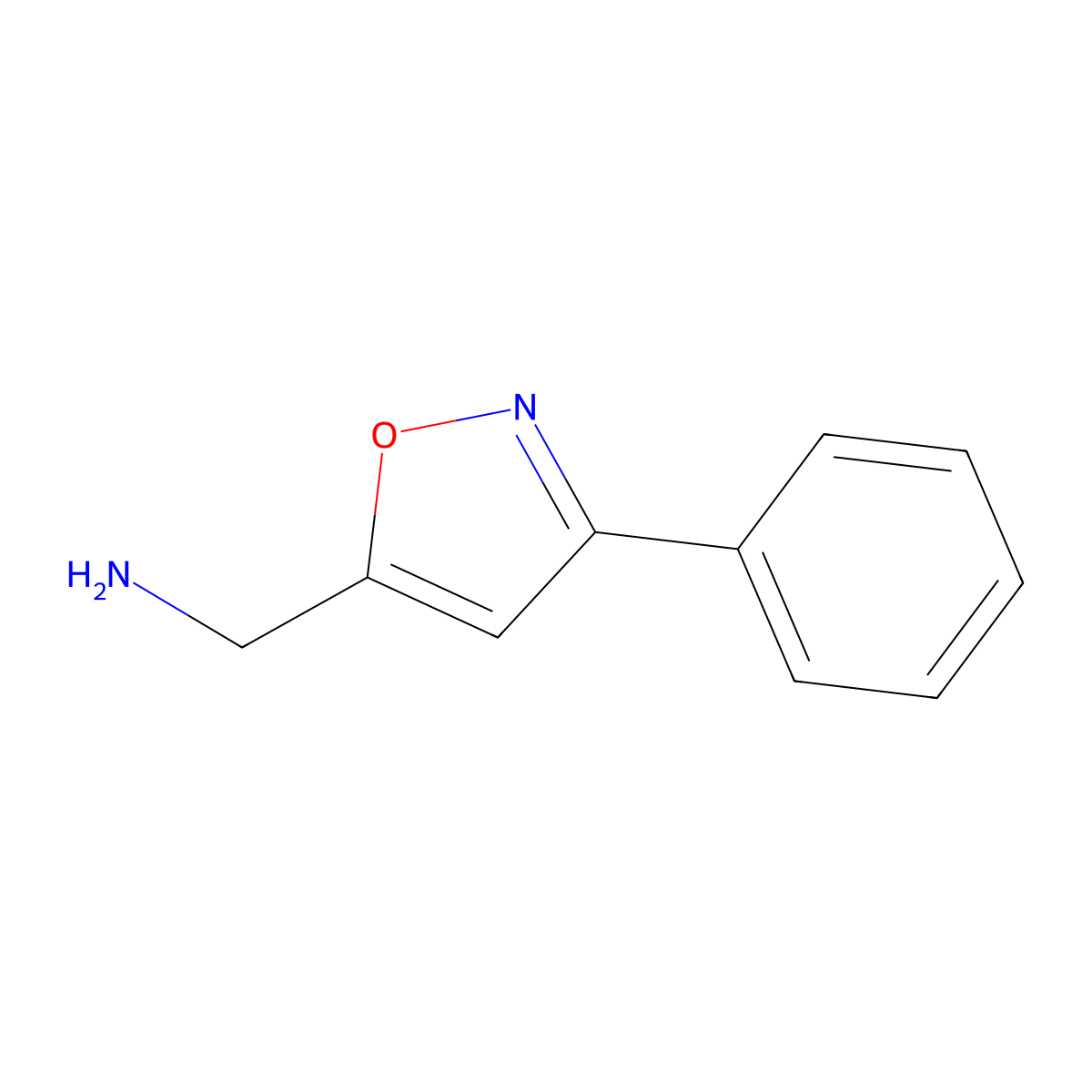 1-(3-Phenyl-1,2-oxazol-5-yl)methanamine molecular structure, CAS 54408-35-4