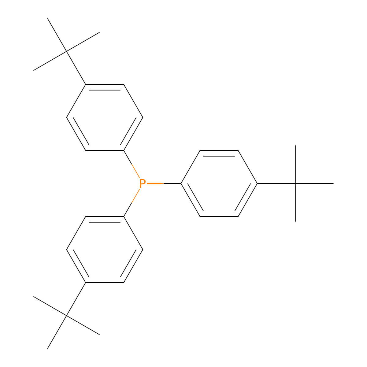 Phosphine, tris(4-(1,1-dimethylethyl)phenyl)- molecular structure, CAS 54409-77-7