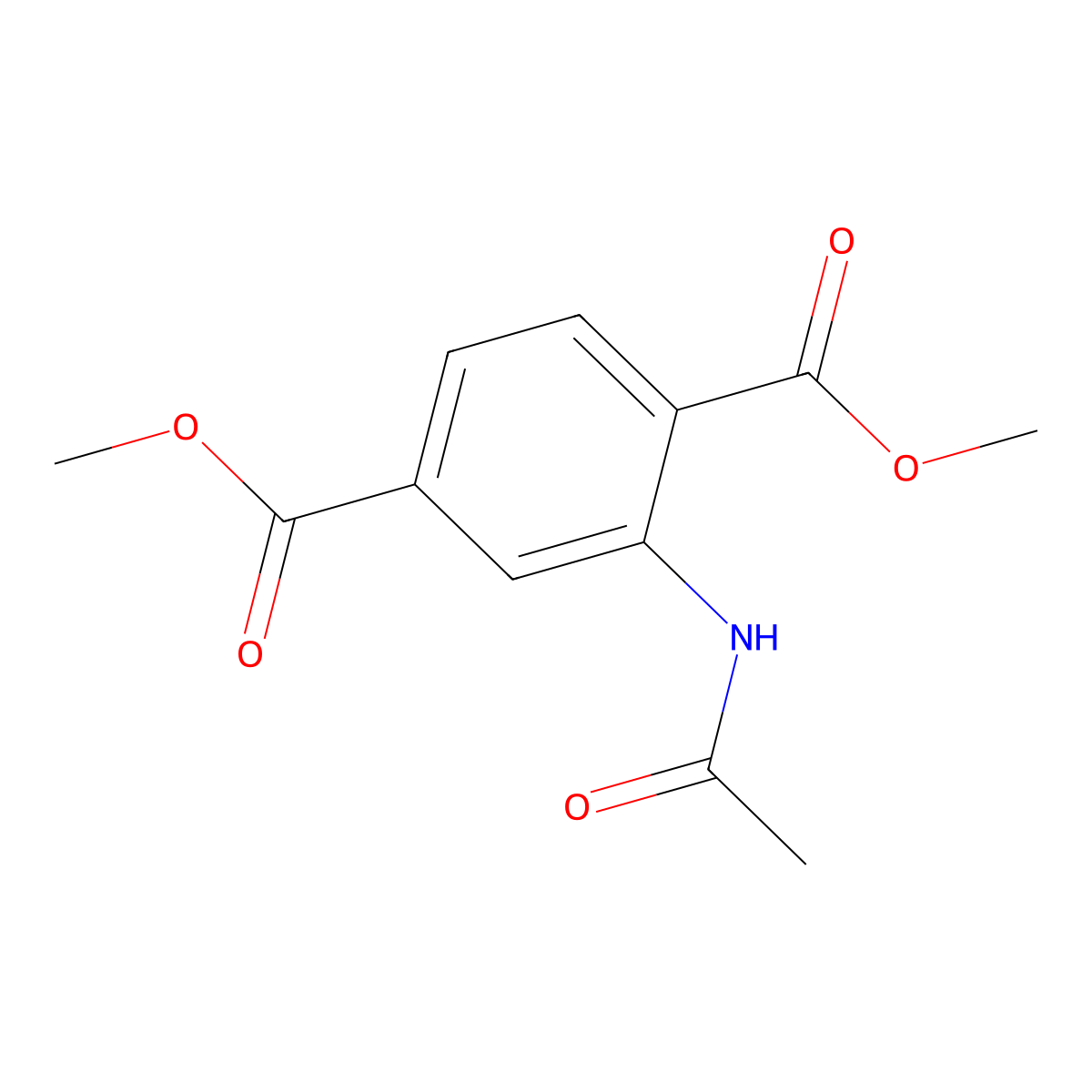 Dimethyl 2-acetamidoterephthalate molecular structure, CAS 5441-05-4