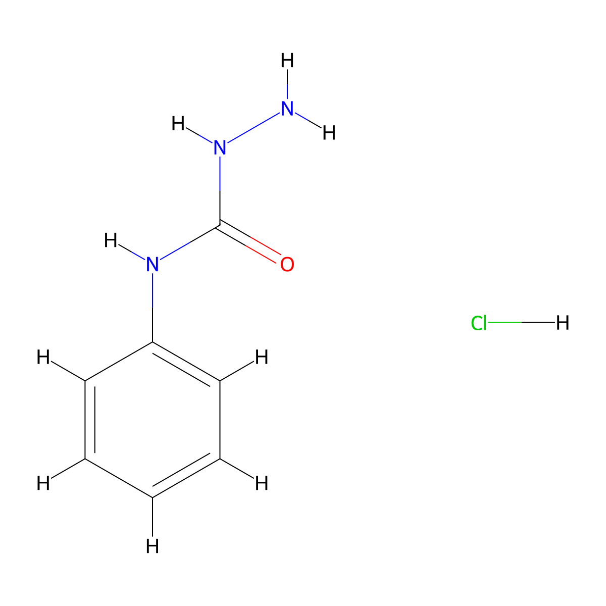 4-Phenylsemicarbazide hydrochloride molecular structure, CAS 5441-14-5
