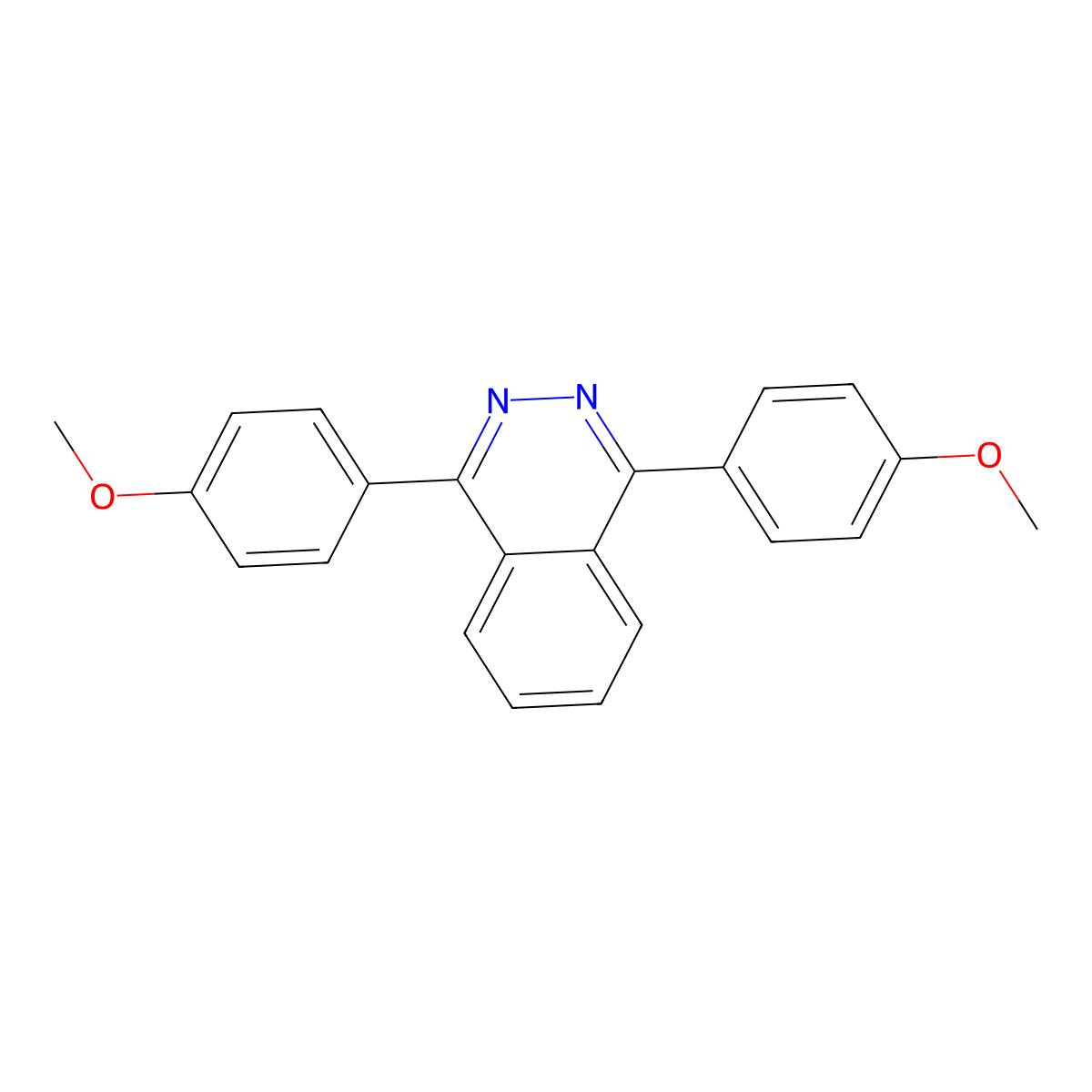 1,4-Bis(4-methoxyphenyl)phthalazine molecular structure, CAS 5441-28-1