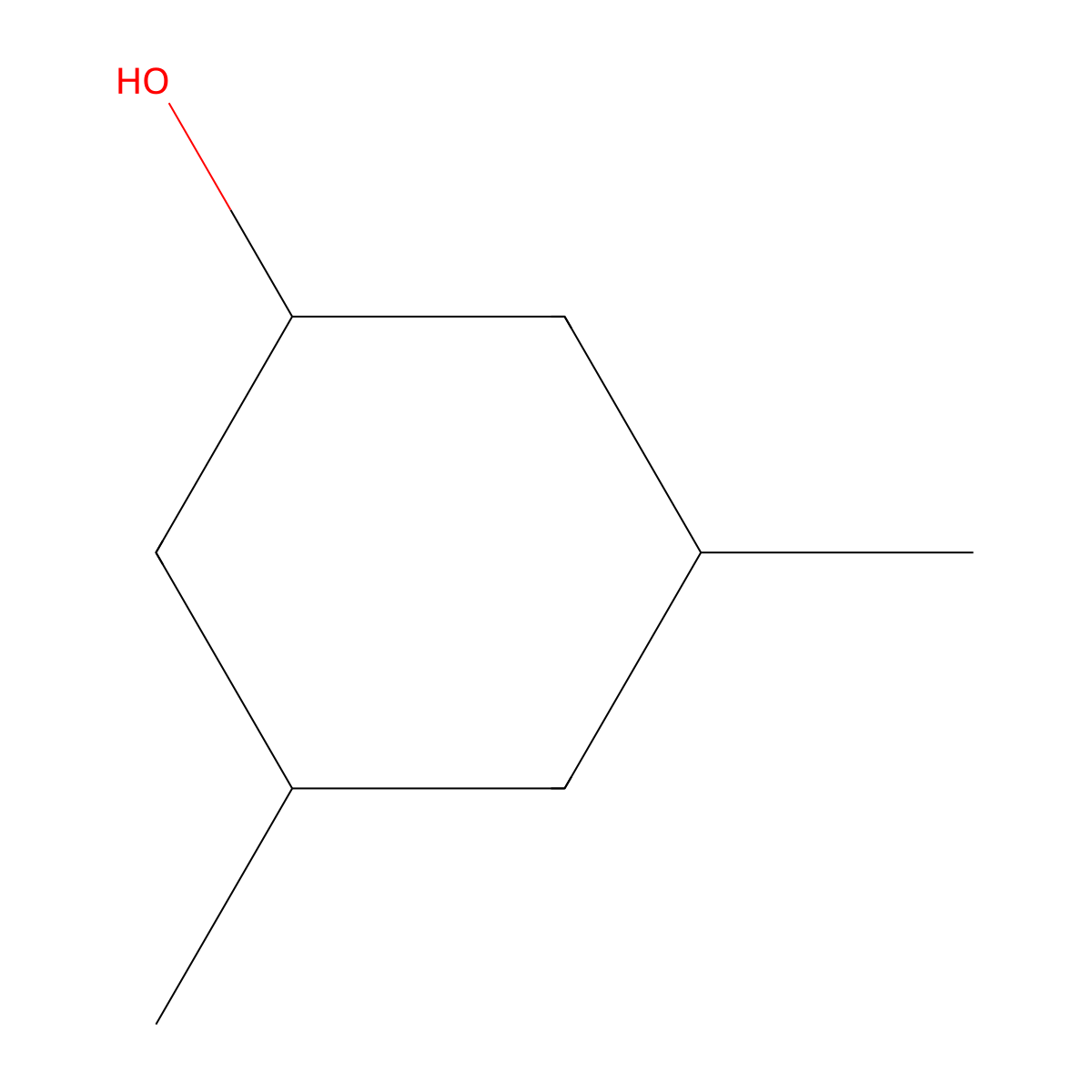 3,5-Dimethylcyclohexan-1-ol molecular structure, CAS 5441-52-1
