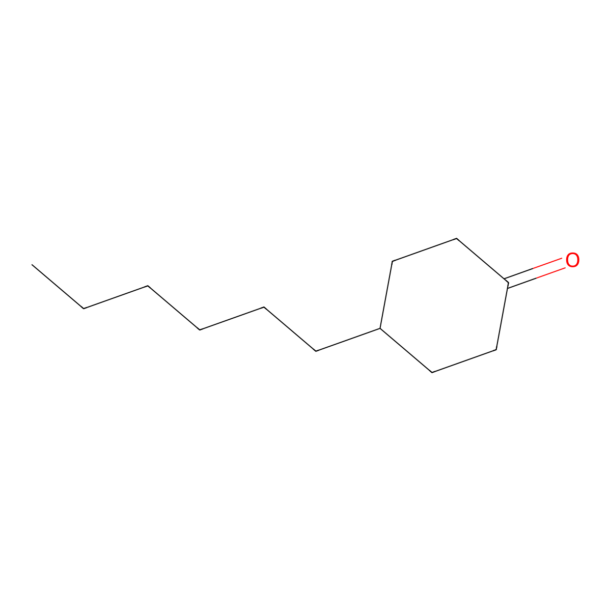 4-Hexylcyclohexanone molecular structure, CAS 5441-57-6