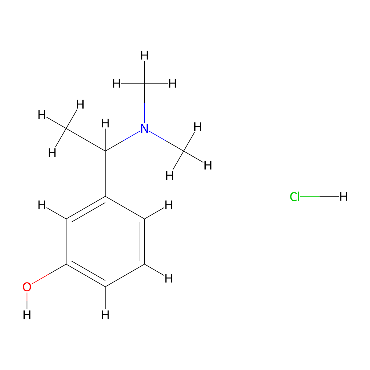 3-(1-(Dimethylamino)ethyl)phenol hydrochloride molecular structure, CAS 5441-61-2