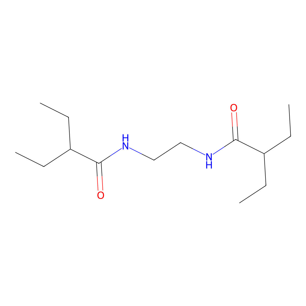 2-ethyl-N-[2-(2-ethylbutanoylamino)ethyl]butanamide molecular structure, CAS 5441-76-9