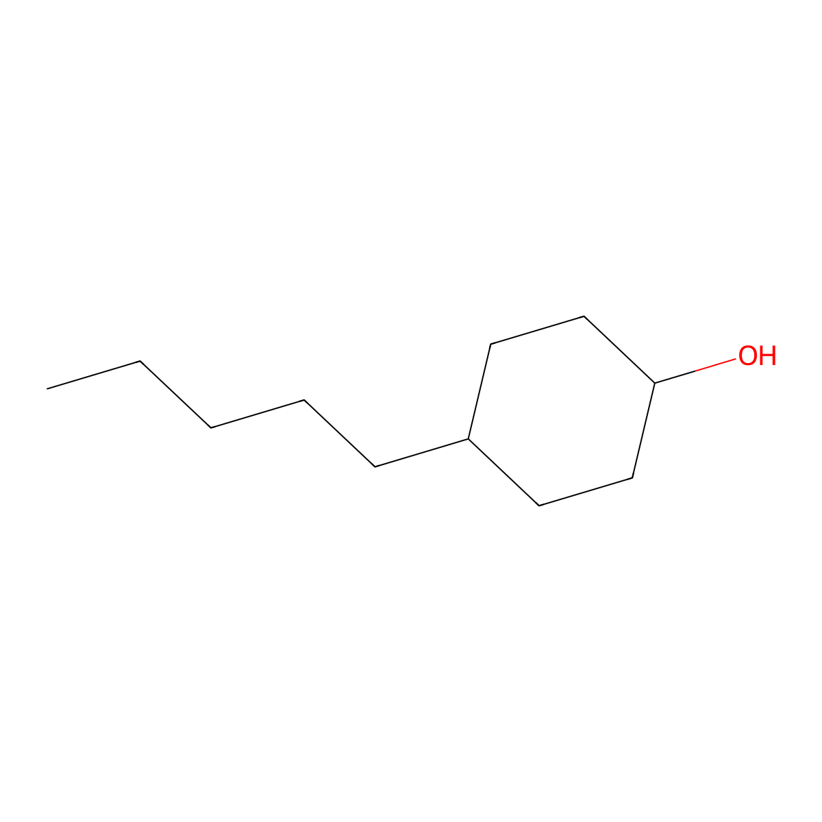 4-Pentylcyclohexanol molecular structure, CAS 54410-90-1