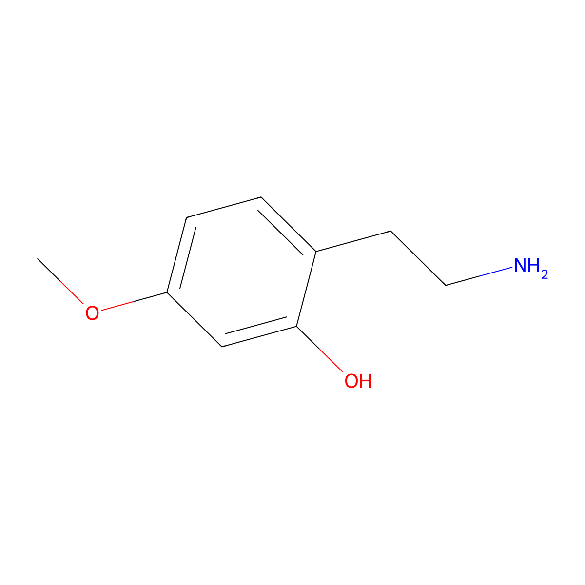 2-(2-Aminoethyl)-5-methoxyphenol molecular structure, CAS 54410-97-8