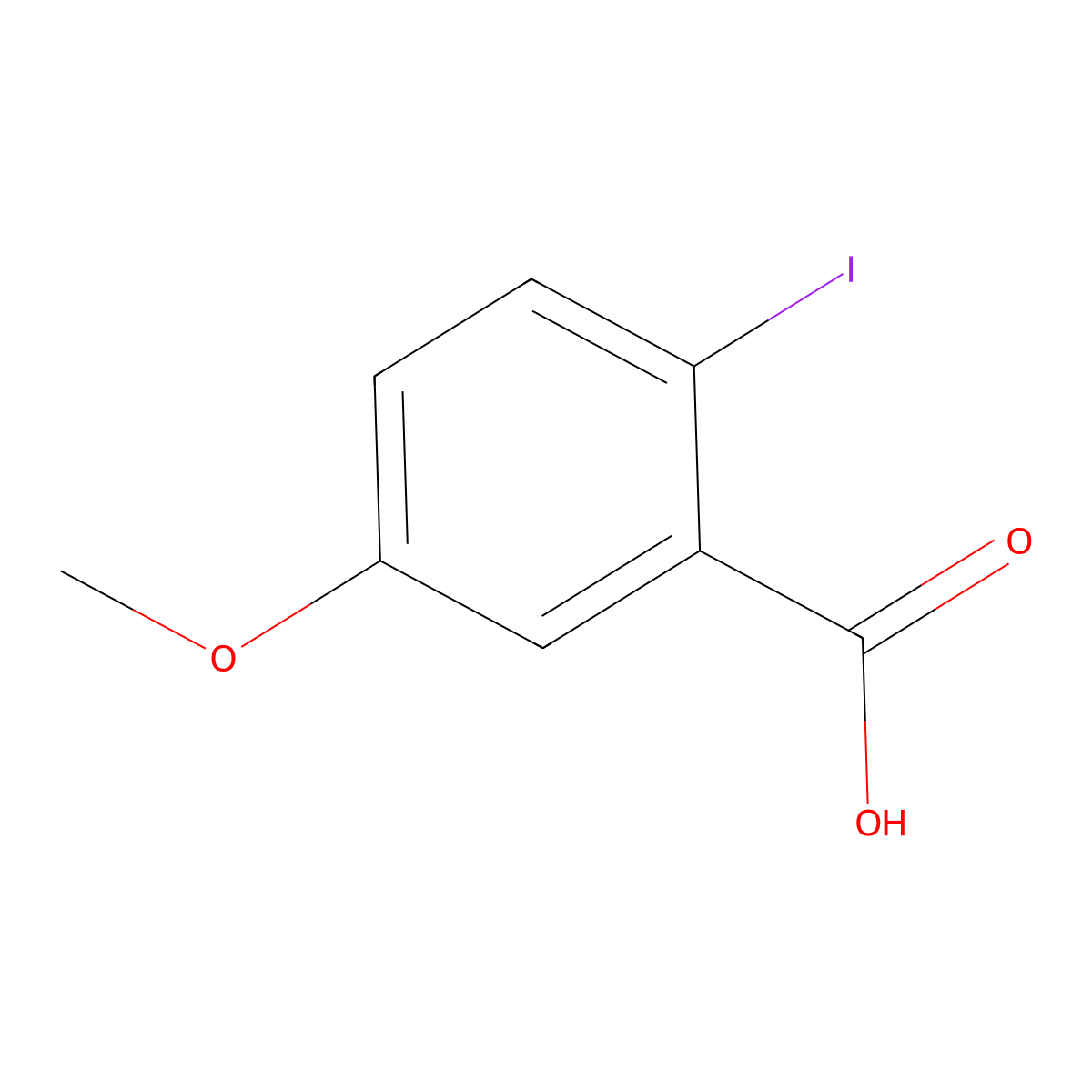 2-Iodo-5-methoxybenzoic acid molecular structure, CAS 54413-93-3