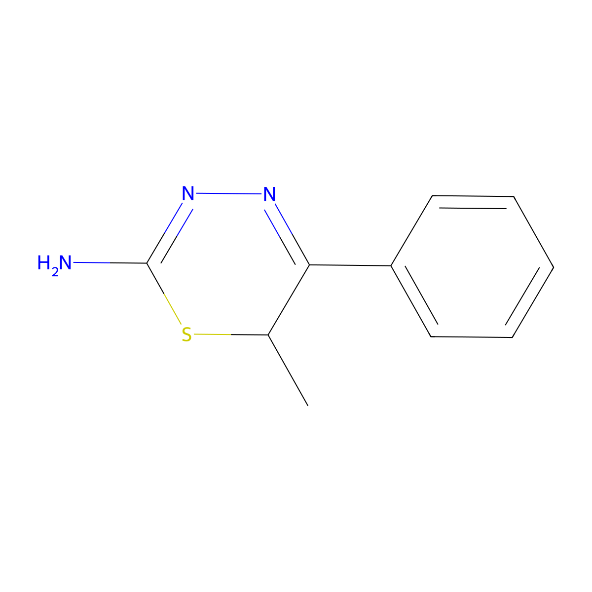 6-Methyl-5-phenyl-6H-1,3,4-thiadiazin-2-amine molecular structure, CAS 54418-76-7