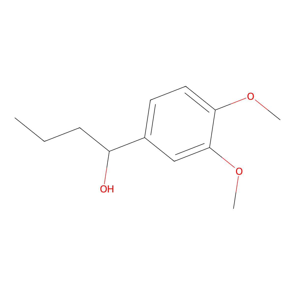 1-(3,4-Dimethoxyphenyl)butan-1-ol molecular structure, CAS 54419-22-6