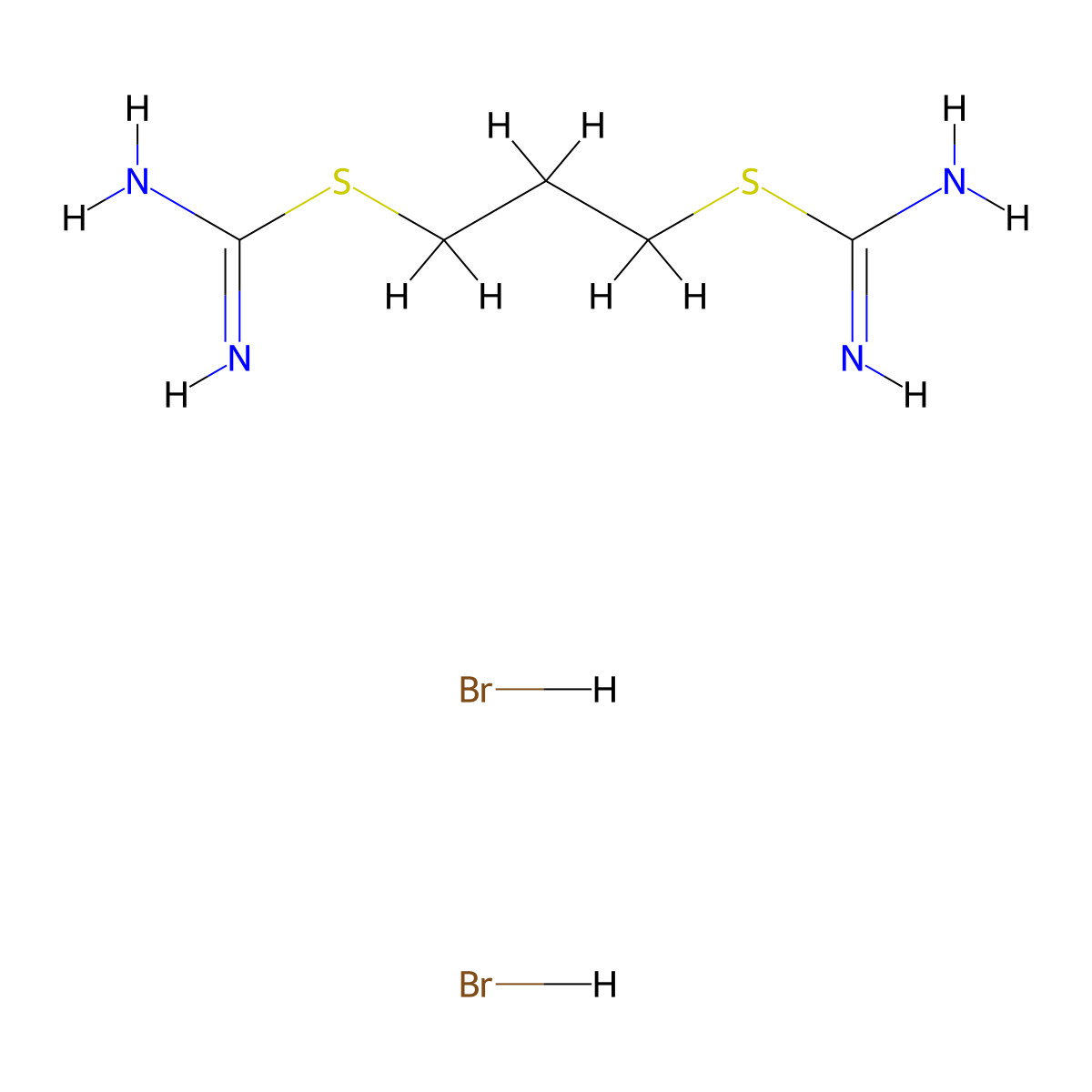 Carbamimidothioic acid, C,C'-1,3-propanediyl ester, hydrobromide (1:2) molecular structure, CAS 5442-32-0