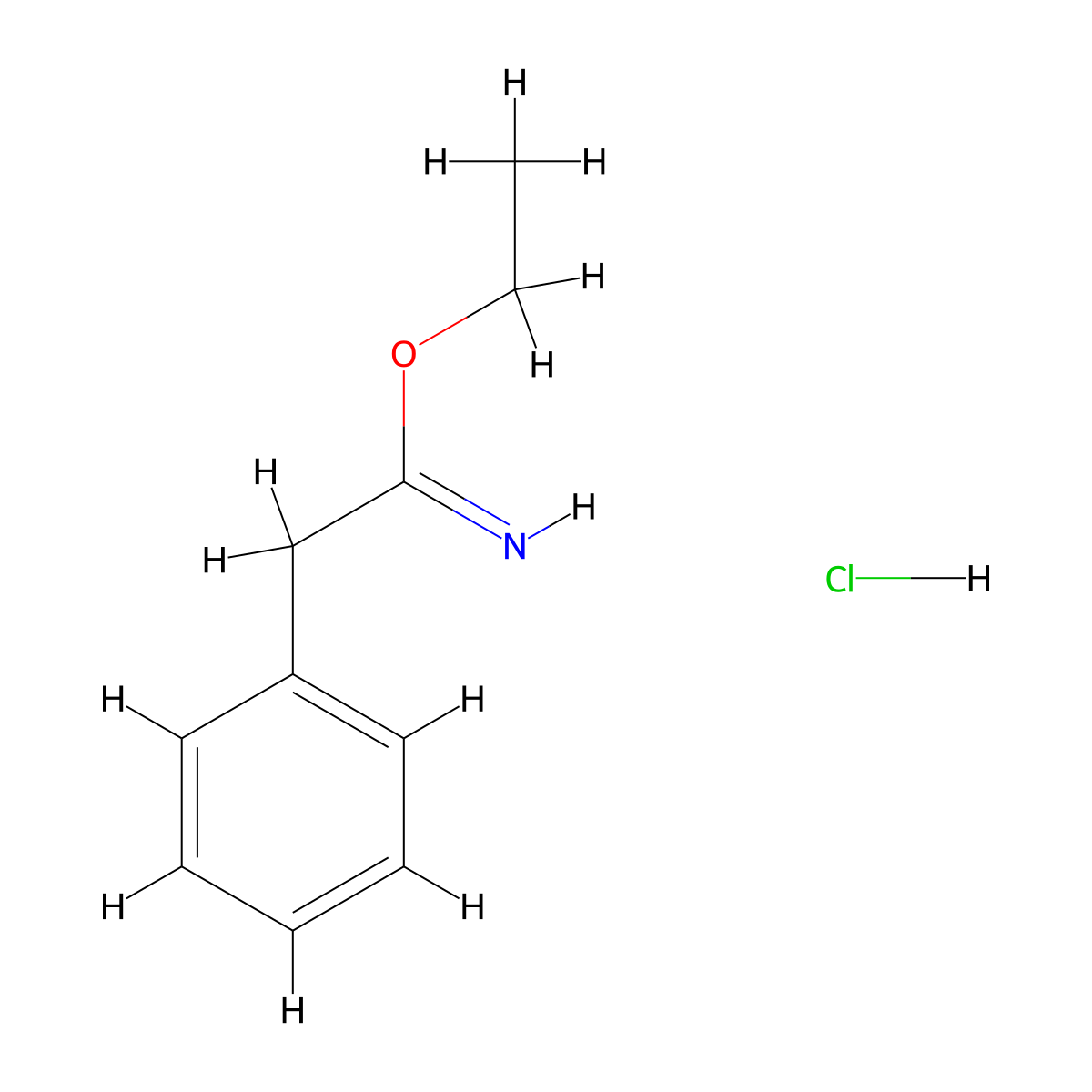 Ethyl 2-phenylacetimidate hydrochloride molecular structure, CAS 5442-34-2