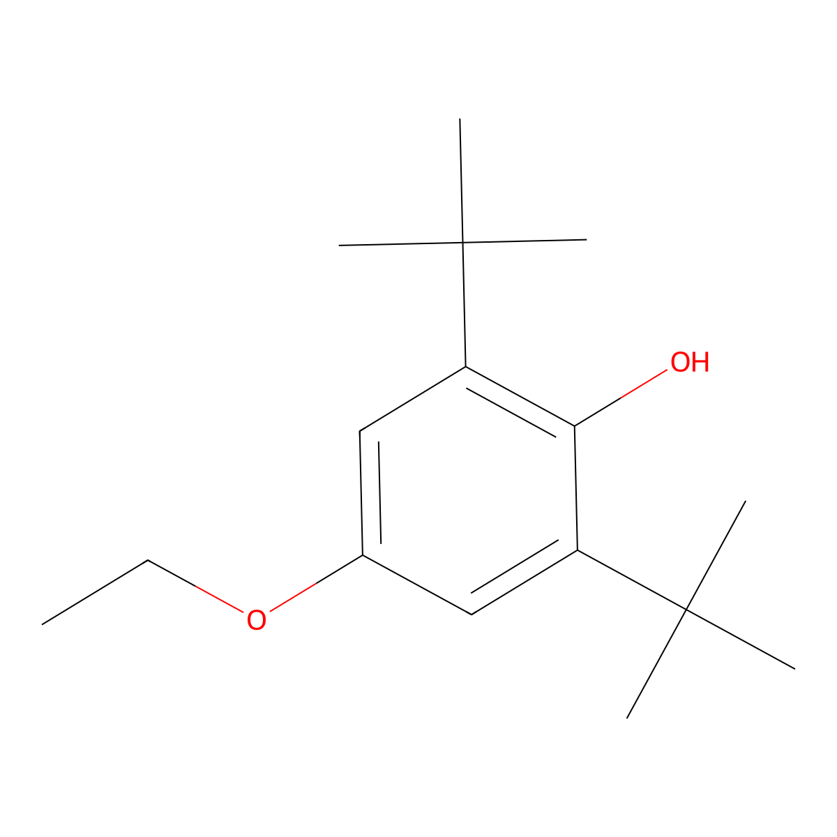 Phenol, 2,6-bis(1,1-dimethylethyl)-4-ethoxy- molecular structure, CAS 5442-35-3