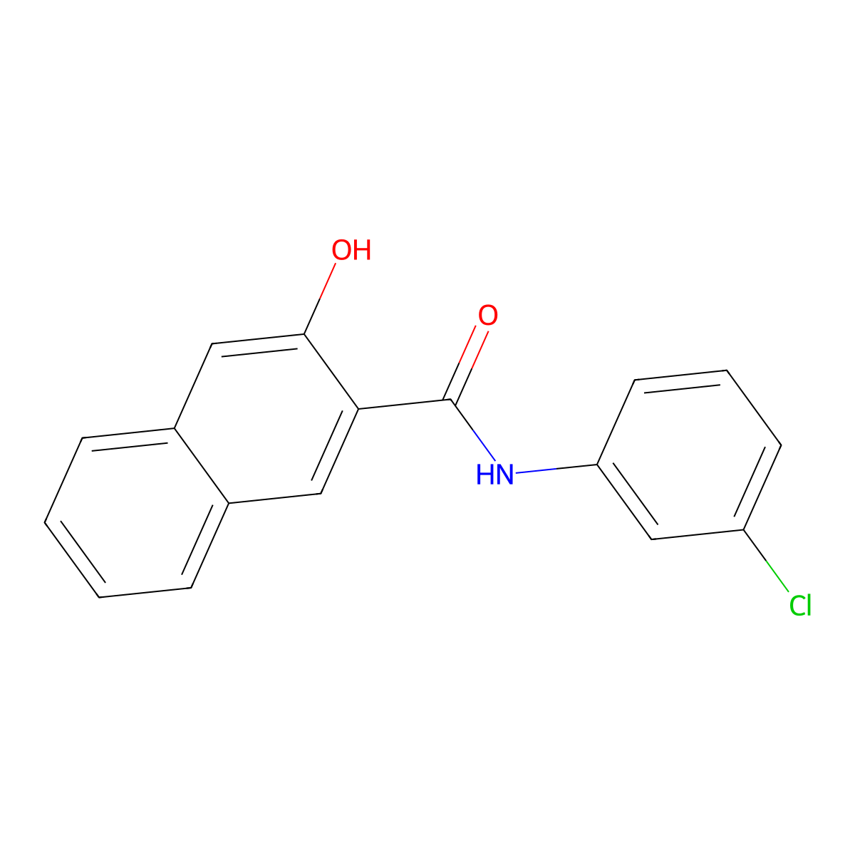 2-Naphthalenecarboxamide, N-(3-chlorophenyl)-3-hydroxy- molecular structure, CAS 5442-40-0